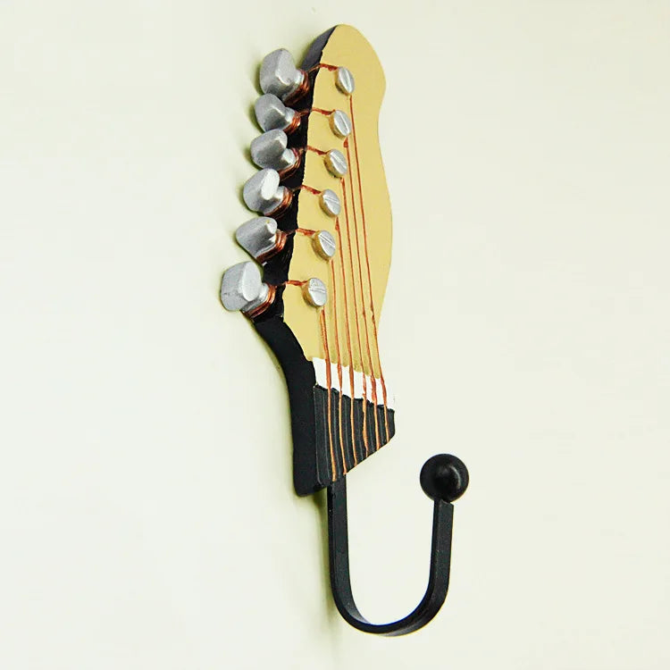 Vintage Music Hooks – 3-Piece Guitar Head Wall Hanger Set for Hats, Clothes & Home Décor