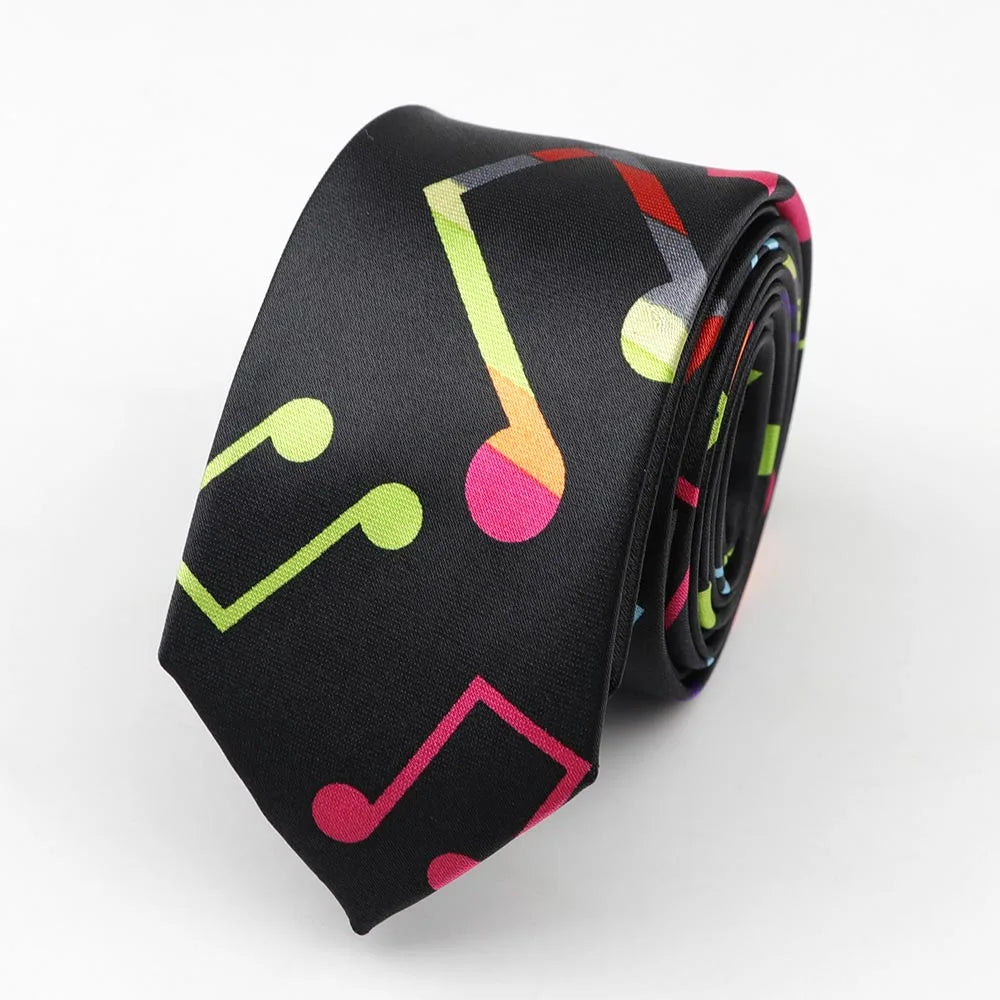 Music Lover's Tie - Piano & Guitar Printed Necktie, Ideal Gift