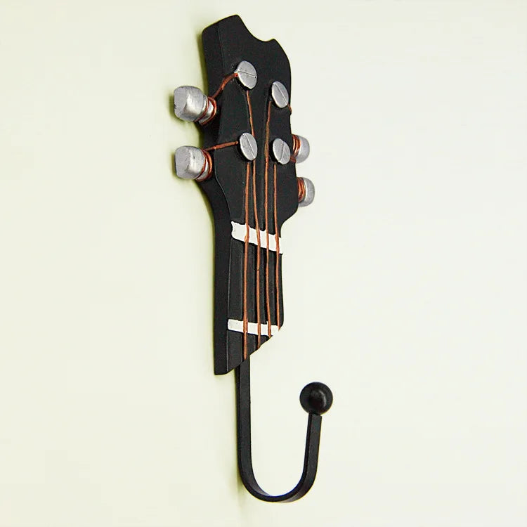 Vintage Music Hooks – 3-Piece Guitar Head Wall Hanger Set for Hats, Clothes & Home Décor