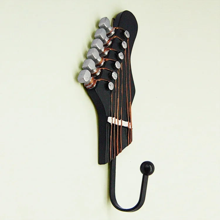 Vintage Music Hooks – 3-Piece Guitar Head Wall Hanger Set for Hats, Clothes & Home Décor