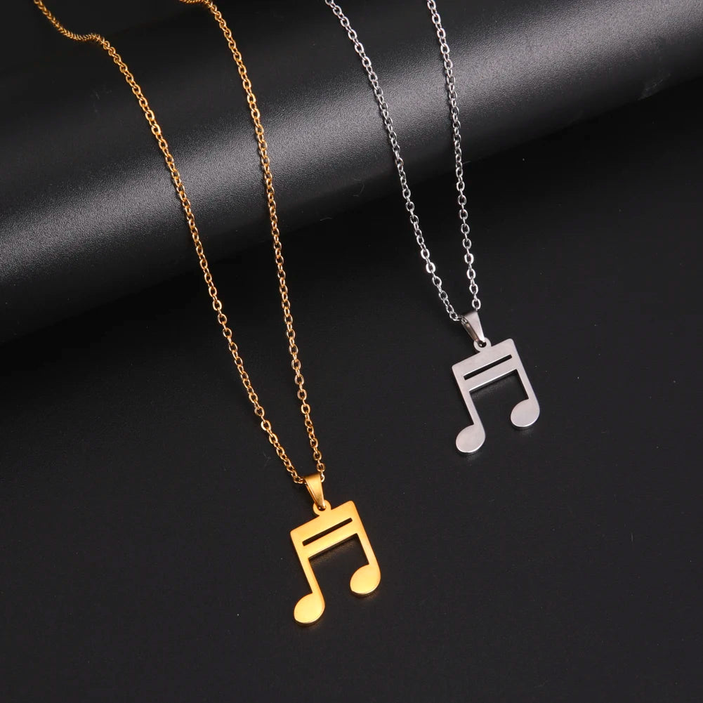 Skyrim Music Necklace Score Note Treble Chain Musical Symbol G Clef Gift For Woman Man Stainless Steel Jewelry Wholesale New