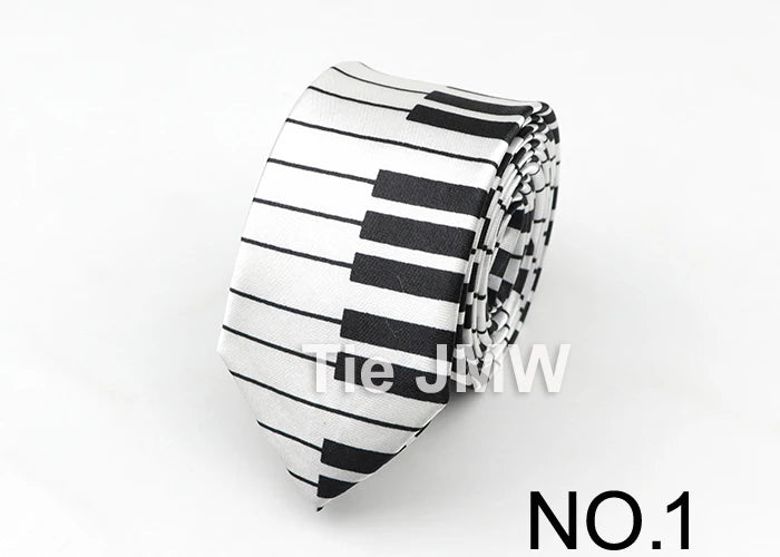 Music Lover's Tie - Piano & Guitar Printed Necktie, Ideal Gift