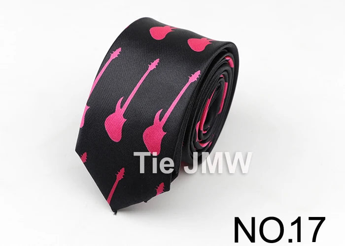 Music Lover's Tie - Piano & Guitar Printed Necktie, Ideal Gift