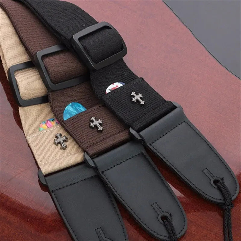 Electric Guitar Strap Acoustic Belt Straps Vintage Cross Personality Guitar Straps