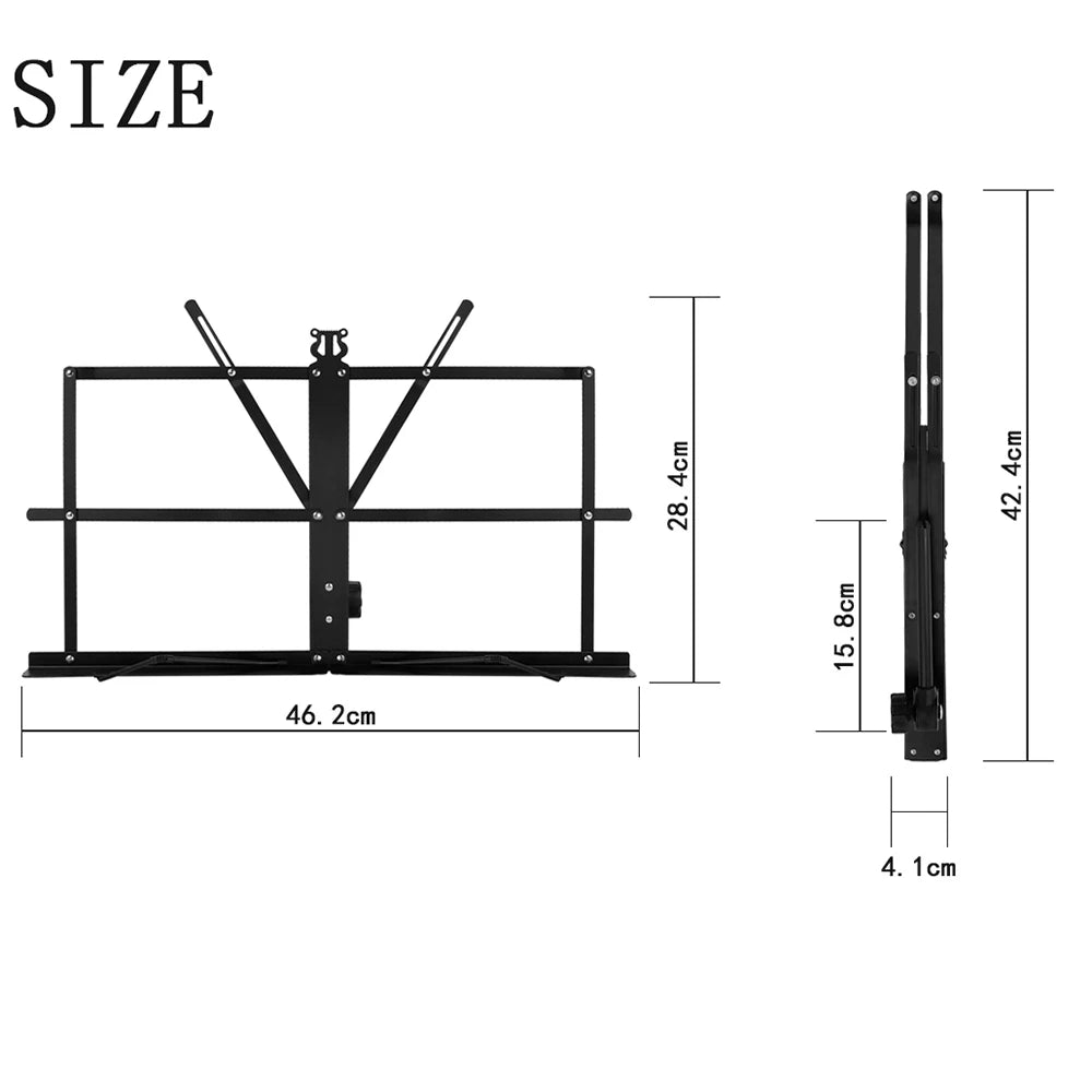 Adjustable Portable Stainless Foldable Music Sheet Tripod Stan