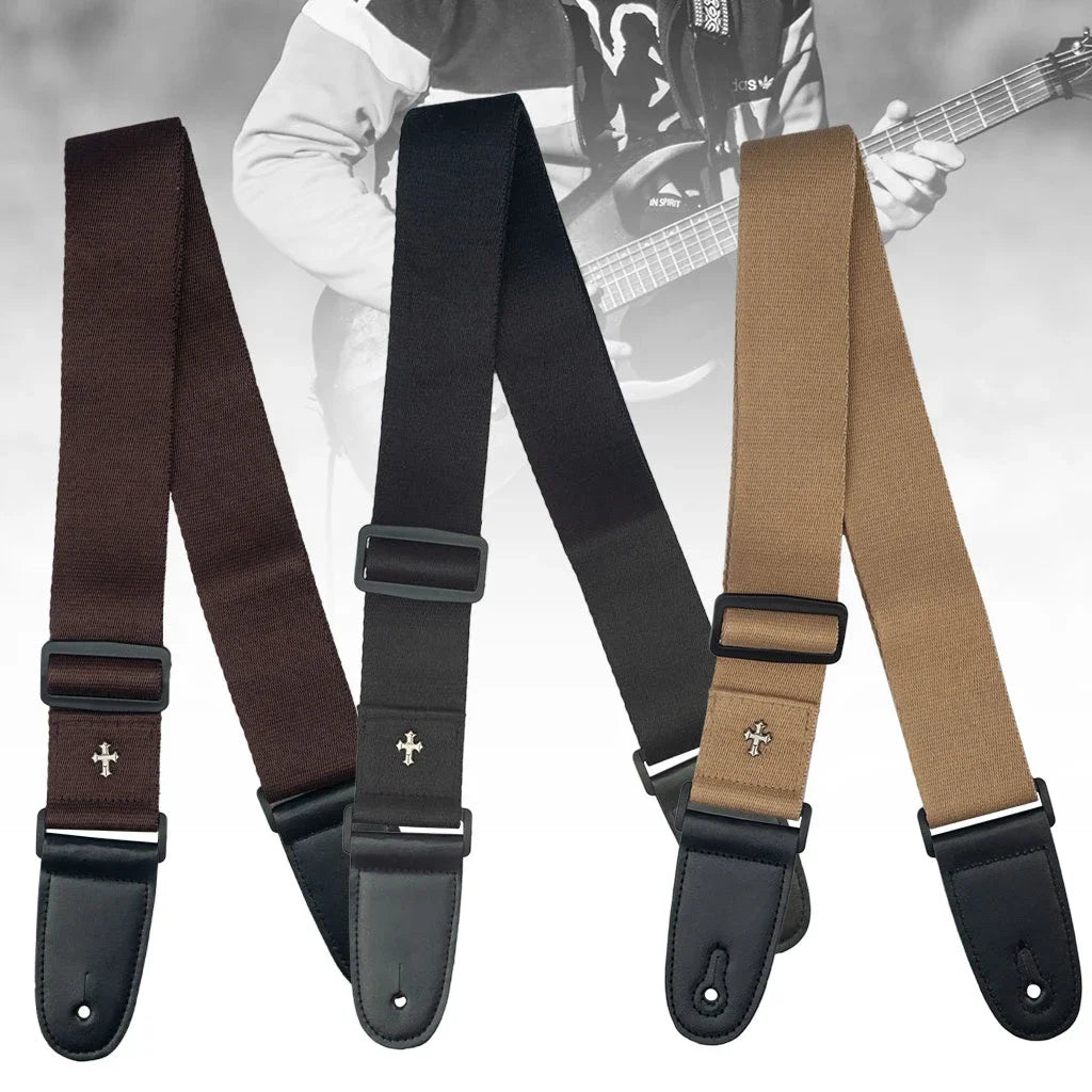 Electric Guitar Strap Acoustic Belt Straps Vintage Cross Personality Guitar Straps