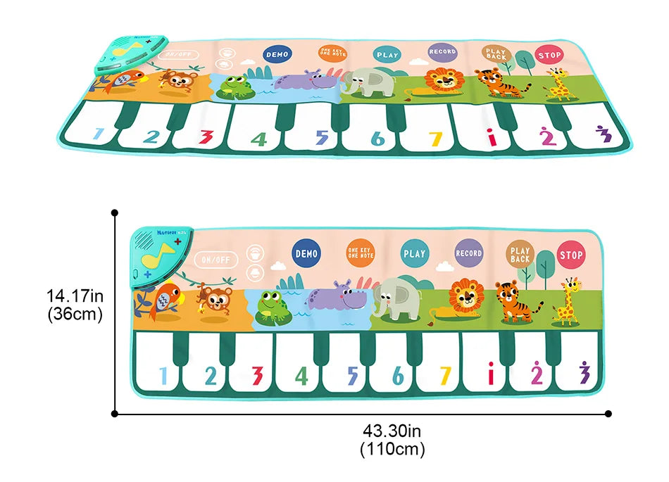 Educational Musical Piano Floor Mat for Kids Toddlers